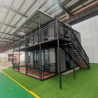 Maison extensible moderne de 20 pieds à double aile et double étage, villa modulaire préfabriquée de luxe avec cuisine et salle de bain