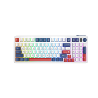 Nouveau clavier mécanique de jeu filaire USB 99 touches, touches ABS, interrupteurs à membrane LED arc-en-ciel, bouton de volume, clavier de bureau fin, étanche