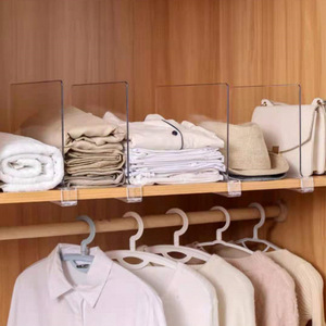Acrylic Wardrobe Divider 1.8-2.2cm Shelf Insert Clothing Organizer Bedroom <b>Storage</b> Vertical Design - Product Image 3