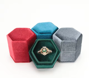 Octagonal Velvet <b>Ring</b> <b>Box</b> Detachable Lift-Off Lid Single <b>Ring</b> Holder Luxury Wedding Engagement <b>Proposal</b> <b>Ring</b> Display Case - Product Image 3