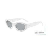Lunettes de soleil de luxe 2026 avec logo, monture petite, style vintage, en acétate, œil de chat, pour femmes