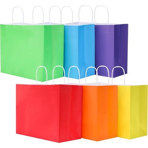 Bolsas de Papel Kraft Marrón Reciclables Personalizadas con Impresión a Cuadros para Regalos y Fiestas, Fabricación Directa de Fábrica - Product Image 2