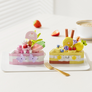 Micro Khối Xây Dựng Đồ Chơi Cho Trẻ Em Mini Tráng Miệng Bảng Trang Trí Robot Theo Chủ Đề Cupcakes Sinh Nhật Đảng Mô Hình Nhà Bếp Hộp Quà Tặng - Product Image 3