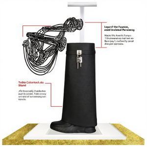 Bottes hautes en cuir de vachette et cuir véritable pour femmes, blanches et noires, montantes jusqu'au genou, pour filles, avec talon compensé - Product Image 6