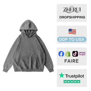 Garantie de qualité, sweats à capuche pour femmes en coton lourd délavé à l'acide, vente en gros - Product Image 2