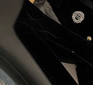Blazer <span class=keywords><strong>de</strong></span> <span class=keywords><strong>Terciopelo</strong></span> <span class=keywords><strong>de</strong></span> Alta Calidad para <span class=keywords><strong>Mujer</strong></span>, Estilo Casual <span class=keywords><strong>de</strong></span> Oficina, Manga Larga con Muescas, Doble Botonadura, Adorno <span class=keywords><strong>de</strong></span> Pedrería, Novedad <span class=keywords><strong>de</strong></span> Invierno - Product Image 4