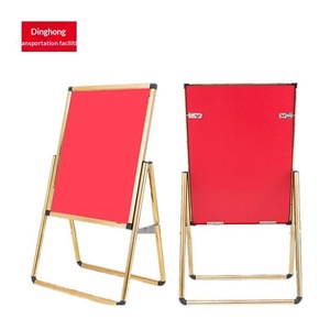 Support de signalisation vertical rouge en acier inoxydable avec éclairage intégré - Product Image 5