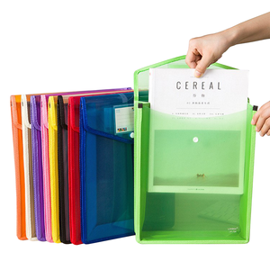 Dossiers de classement <span class=keywords><strong>A4</strong></span> en plastique de couleur assortie BECOL, <span class=keywords><strong>enveloppe</strong></span> transparente, pochette extensible pour documents <span class=keywords><strong>avec</strong></span> fermeture à pression et poche - Product Image 2