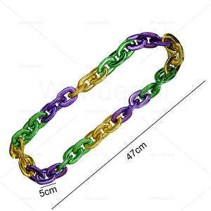 Collar de Cadena de Plástico Electrochapado al por Mayor, Estilo Hip Hop, sin Luces LED, para Fiestas de Mardi <span class=keywords><strong>Gras</strong></span> - Product Image 2