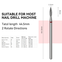Embouts de ponceuse à ongles en diamant pour manucure, outil essentiel, fraise diamantée pour le nettoyage professionnel des cuticules et le nail art.