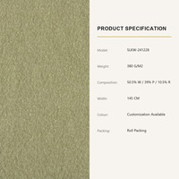 Tissu tricoté en laine et polyester de qualité supérieure, prix usine, faible MOQ, vert technique, doux, dense, anti-boulochage, faible rétrécissement
