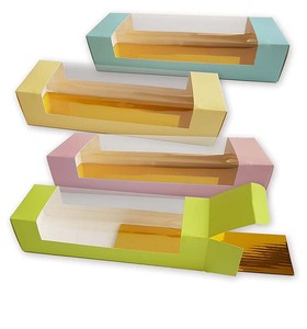 Cajas para Pasteles Cookeezz Couture - Caja para Pasteles con Ventana de Color, 12 x 3.75 x 2.75 Pulgadas, Apertura Automática, Ideal para Panadería, Pasteles, Cupcakes - Product Image 1