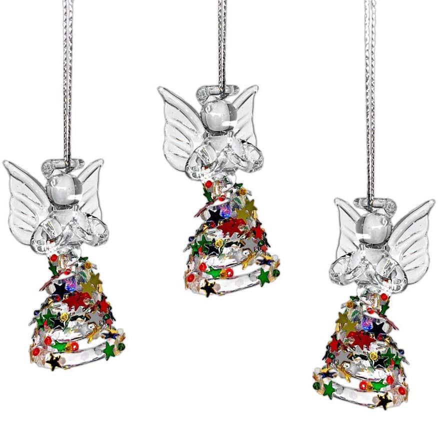 クリスマスエンジェルオーナメントアイスオーナメントセットガラス