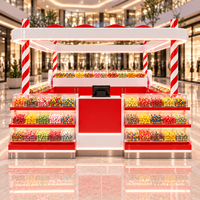 Kiosque de présentation de bonbons moderne et écologique personnalisé avec éclairage LED et design de mobilier commercial haut de gamme pour les magasins de détail