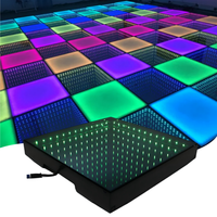 Portable 3D Abyss LED Interactive Dance Floor Lighting Infinity Mirror RGBW 15W Lumières Mobiles pour Mariage Interactive LED Dance