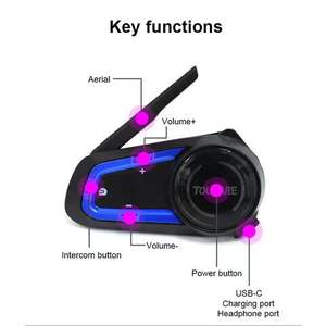 Intercom Bluetooth V10 pour casque de <span class=keywords><strong>moto</strong></span>, commande vocale, connexion multi-pilotes, étanche, communication mains libres haute fidélité - Product Image 4