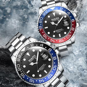 Montre Quartz Homme Mark Fairwhale De Luxe, Boîtier en Alliage, Bracelet en Acier Inoxydable, Qualité Supérieure, Bague Coke, Personnalisation Acceptée - Product Image 2