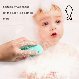 Commercio all'ingrosso Baby Pet Massage Shower luffa silicon bath and brush Body Brush Scrubber esfoliante per cuoio capelluto silicone pet bath brus