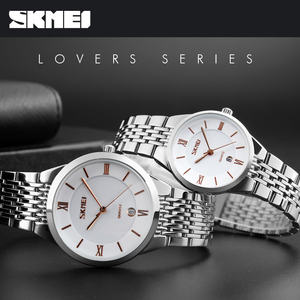 Montres de couple Skmei 9139, luxe romantique, acier inoxydable, expérience premium, étanches, multi-cadrans, quartz, logo personnalisé ODM - Product Image 2