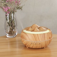 Diffuseur ultrasonique d'huiles essentielles à brume fraîche 400ml Diffuseurs d'aromathérapie à grain de bois foncé et humidificateurs d'air