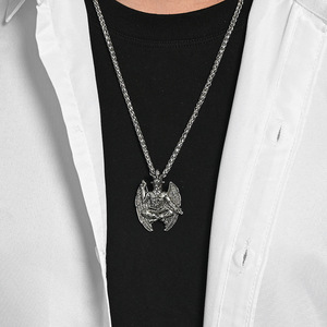 yunnique retro mystery goat necklace, men's punk dark style Buffet <b>titanium</b> steel necklace, colorfast jewelry. - Product Image 3