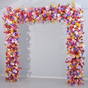 Décoration d'arche florale en tissu pour robe de mariée, arche florale carrée en soie, robe de mariée avec arche florale - Product Image 2