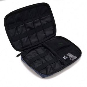 BSCI Factory Small Travel Electronics charging <b>Cable</b> Organizer <b>Bag</b> storage for Hard Drives <b>Cable</b> Charger Blue - Product Image 2