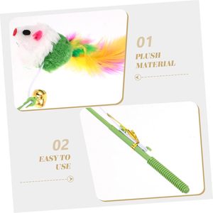 Random Color Funny Kitten Cat Interactive Toy <b>Rod</b> Bell Feather Cats Teaser Toy <b>Rod</b> Pet Cats Toys Stick - Product Image 5