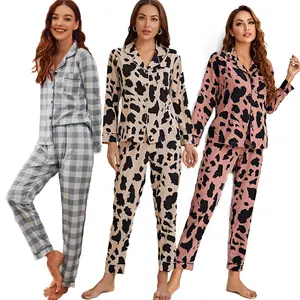 Conjunto de pijama de talla grande con estampado de vaca, venta al por mayor, informal, Occidental