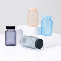 Bouteille en plastique PET 120 ml, colorée, givrée, prête à l'emploi, de qualité alimentaire, sérigraphiée, pour capsules de santé et comprimés de calcium