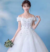 NDC10040 2024 New Offshoulder Trailing Wedding Dress Brides High Waist Pregnant Women Large Size Straps Light Wedding Dress