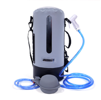 57740 #   Douche de camping avec pompe à football, bâche enduite PVC 500D, diamètre 20,5x48cm de longueur