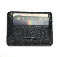 Dompet Kartu Kredit Tipis Kulit PU Baellerry Grosir, Minimalis Pria, Anti RFID, Jendela ID, Saku Depan, Sederhana