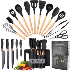 19Pcs Kitchen Utensil Set <b>Silicone</b> <b>Tools</b> with Knives Spatulas Cooking Accessories - Product Image 1