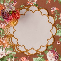 Napperons et serviettes de table en coton et lin brodés à bords festonnés, couleur et taille personnalisées pour la décoration de table de mariage, vente en gros