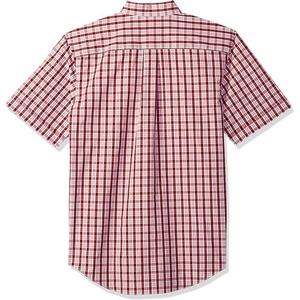 Chemise décontractée à manches courtes pour homme, col montant respirant, en popeline, à carreaux, avec logo personnalisé ODM - Product Image 2