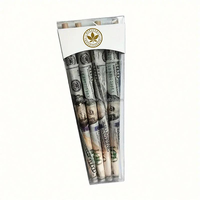 Emballage en papier pré-imprimé personnalisé pour dollars américains, pochette roulée / 1000 pièces / Emballage de cônes de 110 mm pour bouteilles en conserve, pour les magasins de fumeurs