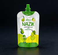 Emballage liquide rechargeable en sachet à bec verseur en aluminium et plastique personnalisé pour jus de fruits, boissons, vinaigrettes, yaourts, gelées