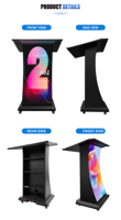 Écran numérique couleur portable pour pupitre intérieur, présentoir mobile sur roulettes pour écoles ou conférences