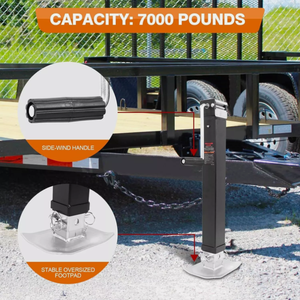 Gato <span class=keywords><strong>de</strong></span> Remolque <span class=keywords><strong>de</strong></span> 8000 lb y 15 Pulgadas, Gato <span class=keywords><strong>de</strong></span> Lengüeta <span class=keywords><strong>de</strong></span> Remolque Cuadrado <span class=keywords><strong>de</strong></span> Alta Resistencia Soldado, con Pata Ajustable para Levantar Remolques y Autocaravanas - Product Image 5