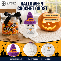 Poupée fantôme en crochet d'Halloween, amigurumi fait main en peluche polyester, cadeau de soutien émotionnel, vente en gros, décoration d'intérieur pour apaiser l'esprit et le bureau