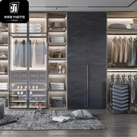Armario de Madera Personalizado de Alibaba, Organizador de Ropa, Armario de Almacenamiento con Puerta de Vidrio, Proveedor Principal de Armarios Modernos