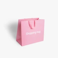 Luxury Clothing Gift Shopping Packaging Paper Bags Kraft Paper Retail Packing Pink White Craft Paper Hot Stamping Paperboard