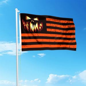 ธงพกพาสำหรับตกแต่งภายนอกอาคาร ทำจากโพลีเอสเตอร์ พิมพ์ลายธีมฮาโลวีนรูปฟักทอง ดีไซน์ส่วนตัวตามสั่ง - Product Image 2