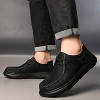 Chaussures Derby rétro à enfiler, basses, respirantes, légères, en microfibre, décontractées, grande taille, à lacets pour hommes
