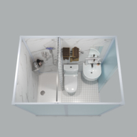 Salle de bain intégrée moderne de haute qualité avec douche écoénergétique, étanche, durable, préfabriquée, solution complète