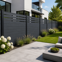 Panneaux de clôture semi-occultants en WPC gris anthracite, étanches, à lames orientables, pour clôture composite extérieure de villa, jardin, périmètre de piscine