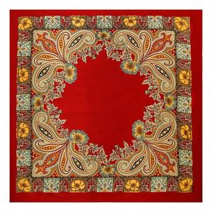 Foulard en satin <span class=keywords><strong>vintage</strong></span> européen et américain pour femmes, 90 jacquard, foulard de tête, motif géométrique en noix de cajou, imprimé, imitation soie, été - Product Image 6