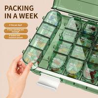 Organisateur de médicaments hebdomadaire compact, portable, léger, classique, détachable, hermétique, sans BPA, en PP, boîte carrée, idéal pour le camping