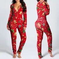Düz renk kadın pijama uzun kollu yetişkin onesie kadınlar pijama tulum onesie pijama butt flap